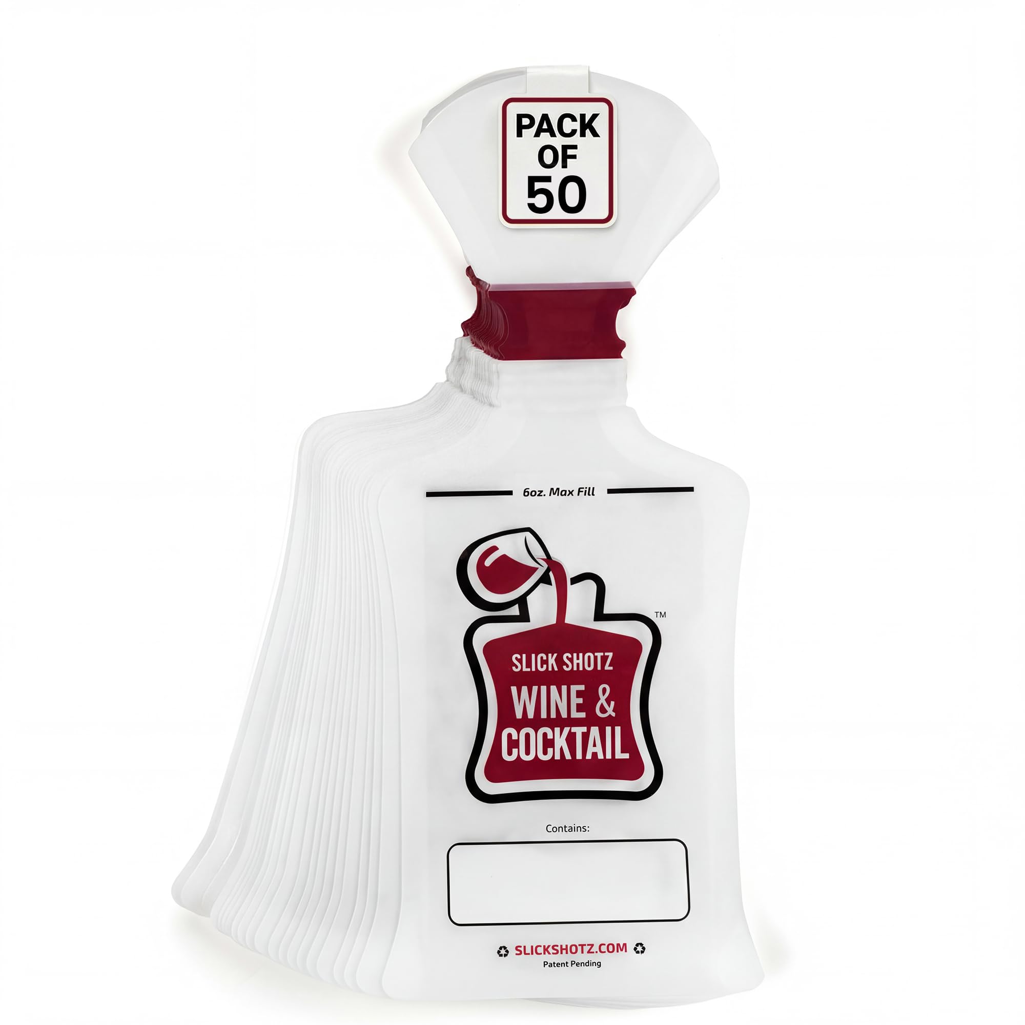 Slick Shotz Botella de vino pack 50 para eventos especiales