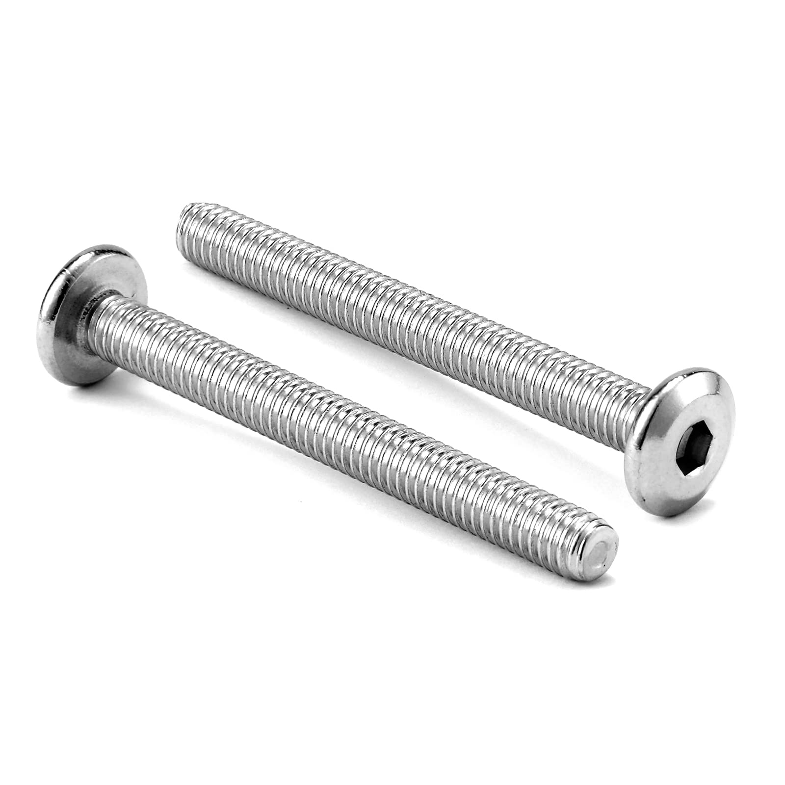 M8 x 55mm 10Pcs Flat Head Hex Socket Cap Screws Bolts, 304 Stainless Steel 18-8, Full Thread by SG TZH (with Hex Spanner)