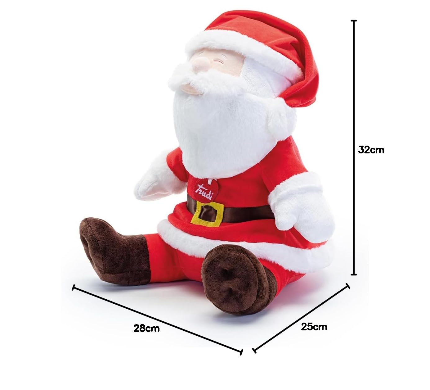 Peluche Albero Di Natale Trudi Babbo Natale Seduto Santa Claus Natalizio Trudino. Decorazioni E Addobbi | 28x32x25cm Taglia XL | Christmas | Modello 29629 Peluche Trudi Natale