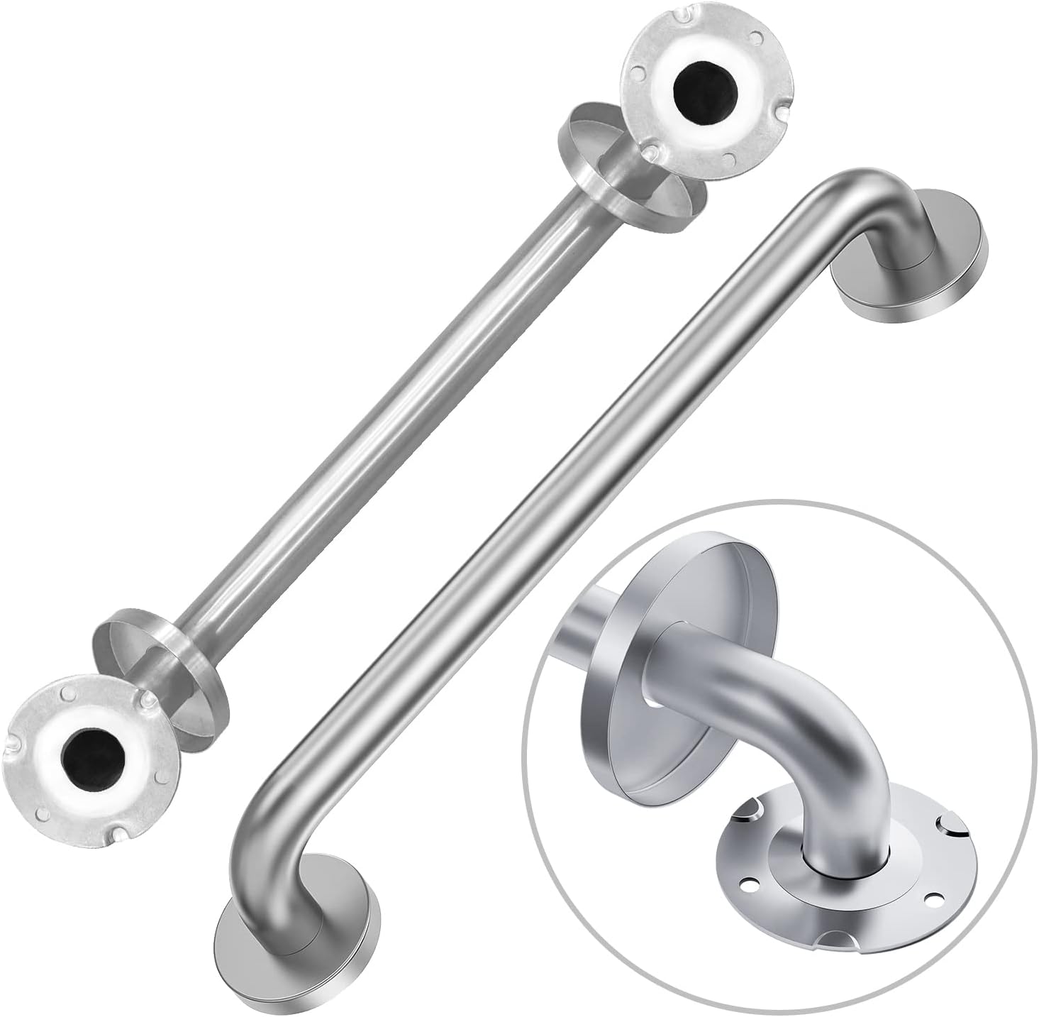 Handicap Grab Bars, 2 Pack 16 Inch Shower Grab Bar for Seniors, 304 Stainless Steel ADA Grab Bars for Bathtubs and Showers, Toilet, Safety Shower Handles for Elderly, Disabled, Injury (Brushed Nickel)