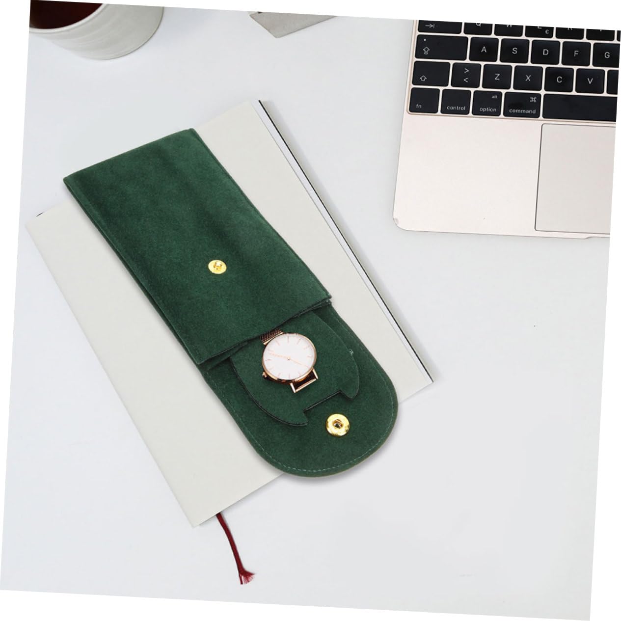 IMIKEYA 4 Sätze Aufbewahrungstasche Ansehen Bausatz Taschenuhr Gadget Schutz Wasserdicht Handgelenktaschen Uhrentasche Uhren-geschenketui Organizer Für Reiseuhren Flanell Green 2 Stück * 4