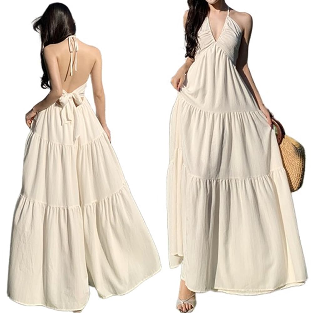 ワンピース DIAGONAL : 25SS / BACKLESS LONG DRESS (2COLORS) Sleek Long La Femme Prom Dress with Strappy Back