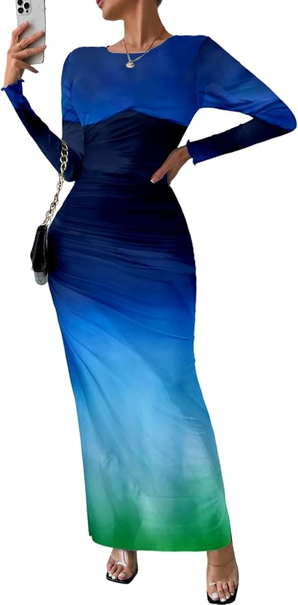 Floral Dress For Women Xuan2Xuan3 Women Long Sleeve Bodycon Maxi