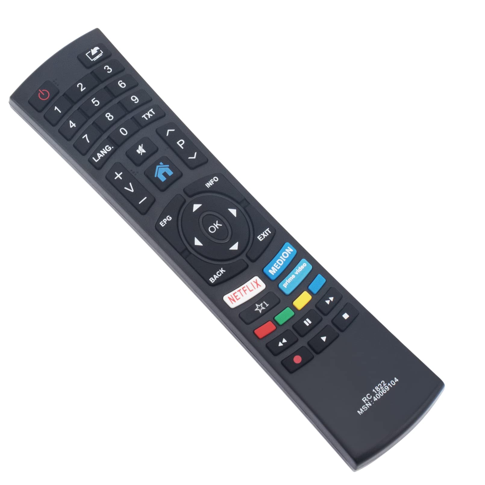 RC1822 40069104 Telecomando di ricambio per Medion LIFEX14000 LIFEX14305 LIFEX14908 LIFEX15504 LIFEX16503 MD31510 MD31511 MD31512 MD31513 MD31514 X14000 X14305 X14908 X15504 X16503 Smart Full HD TV