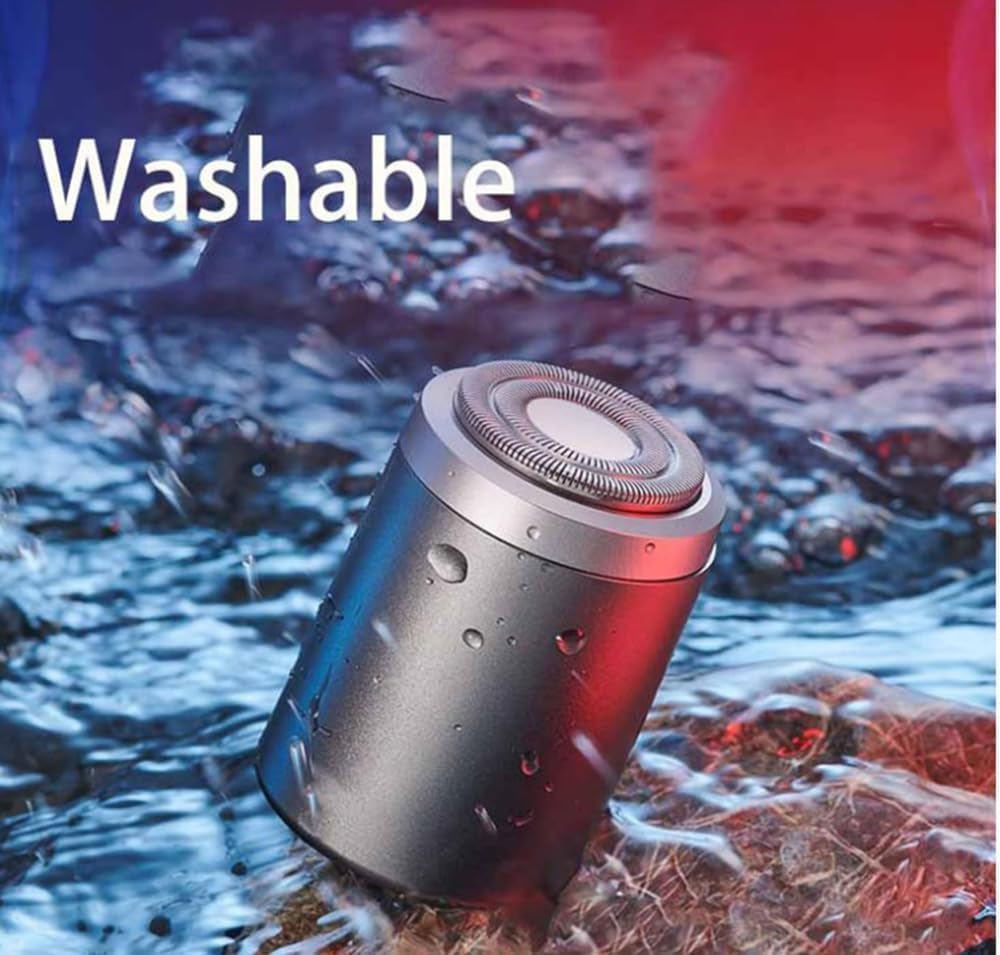 Generico Mini Rasoio Elettrico, Impermeabile Ipx7 E Portatile | Ricarica Tramite Usb Per Una Lunga Durata Della Batteria, Lama Autoaffilante A Doppio Anello, Ideale Per I Viaggi Di Lavoro