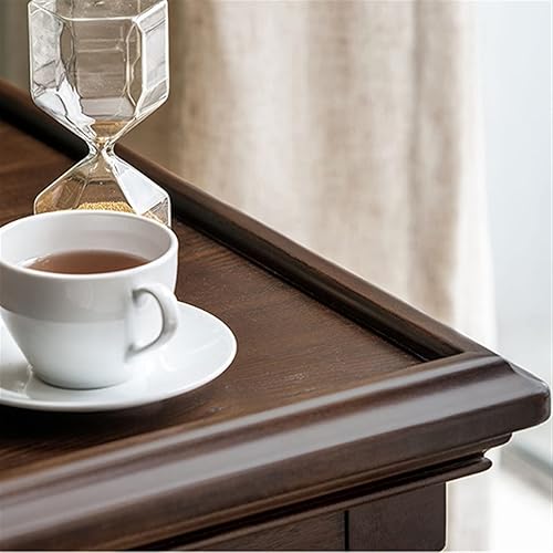 Miniatura 6 de Mesa de té para sala de estar mesa auxiliar cuadrada de nogal negro de 236 pulgadas mesa auxiliar pequeña cuadrada de 2 niveles mesa auxiliar de