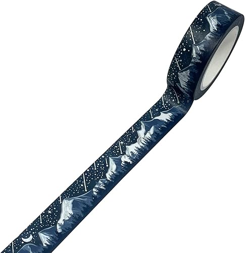 Miniatura 2 de allydrew Cinta adhesiva Washi de lámina dorada y plateada, 0.591 in x 32.8 ft, lluvia de meteoritos