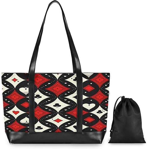 Miniatura 2 de Fashion Poker Pattern essentials nurse work bags with zipper for women work with tablet maletin ejecutivo para mujer