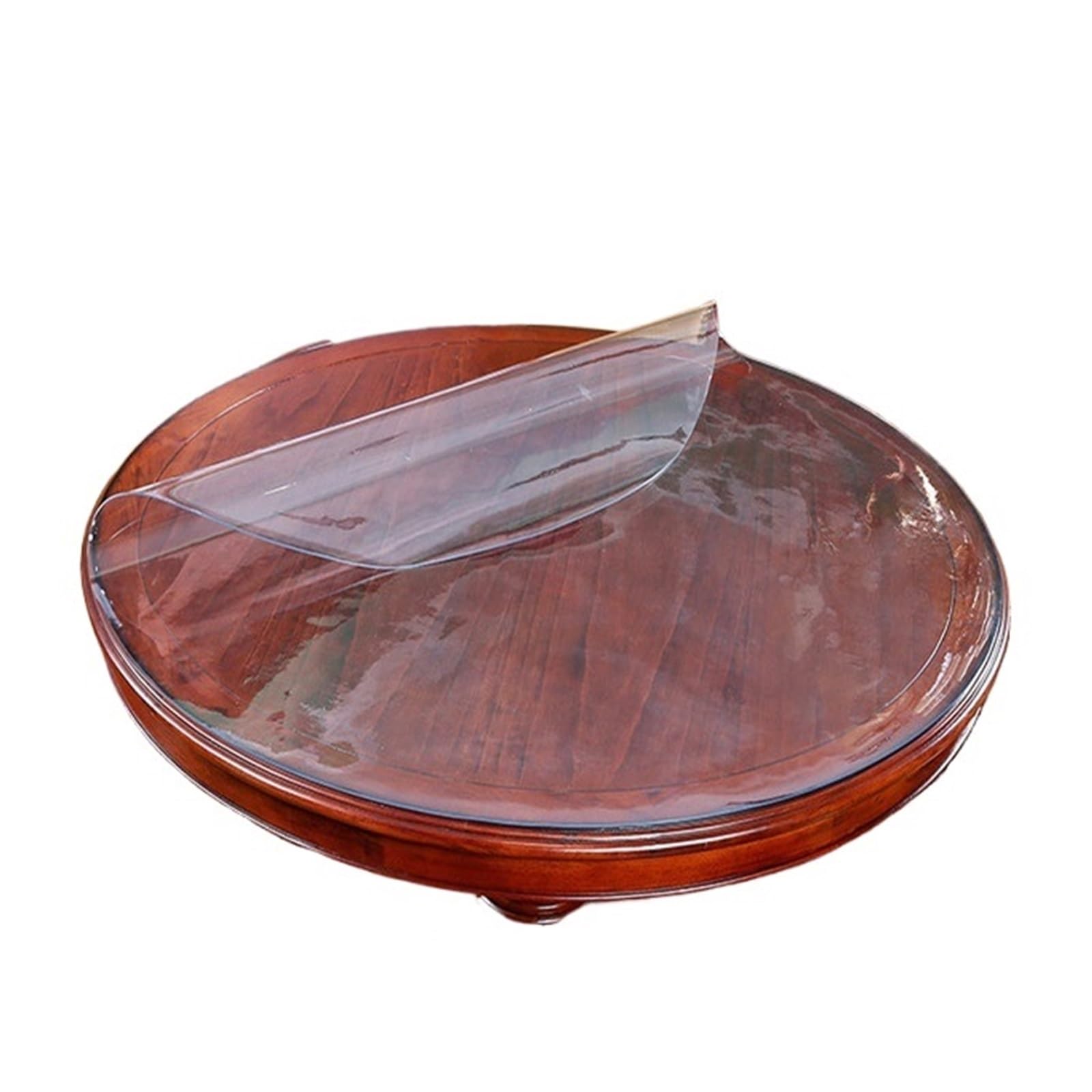 ZFIHAV 1pcs PVC Tablecloth Round Transparent Table Film Protection Pad Mat Soft Glass Dining Moisture-proof for Tables(Round 60CM)