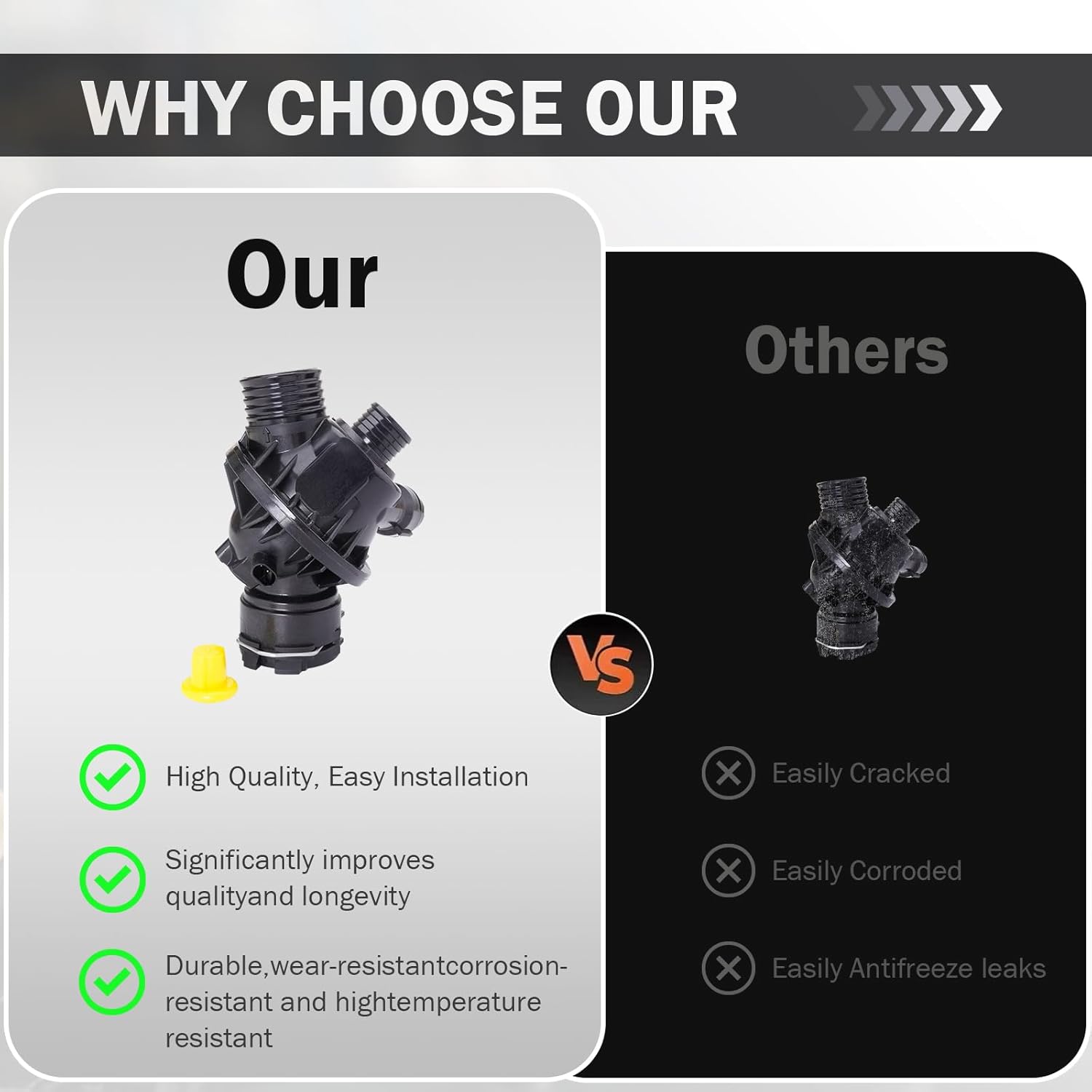 Engine Coolant Thermostat Housing Assembly for BMW F15, F16, F22, F30, F32, F33, F34, F36 3.0L – Replaces OEM 11537598865, 11532394968, 11-53-7-598-865