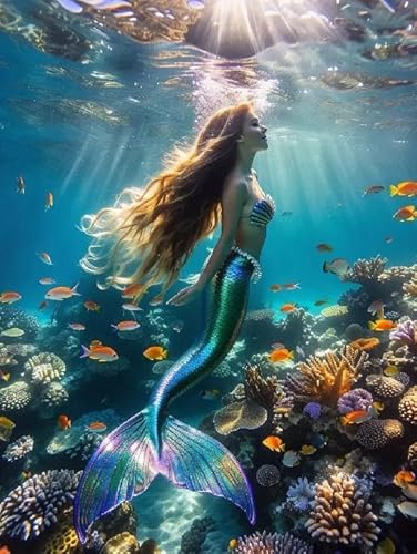 Jigsaw Puzzles 500 Pieces for Adults,Mermaid Naked Woman in The Water Large Puzzle Game Artwork Gifts for Adults Teens Families for Beginners Learning Puzzle Puzzle Boys and Girls Toys -  HETAOFANG