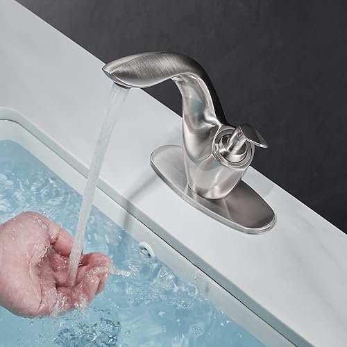 Miniatura 6 de becola Grifo de lavabo de baño grifo de baño de níquel cepillado moderno grifo de baño de una sola manija para fregadero 1 agujero con dos líneas de