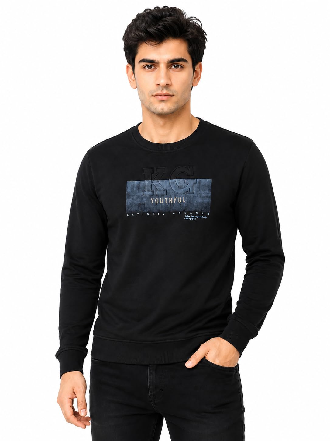 Premium Cotton Blend Full Sleeve Black Sweatshirt-picture-32