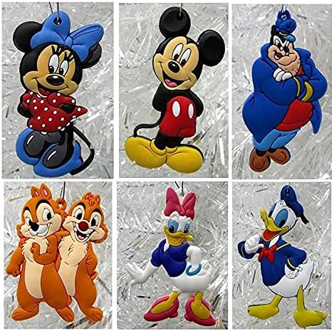 ORNAMENT Mickey Mouse Clubhouse 6 Piece Random Christmas Set - Unique Shatterproof Plastic Design