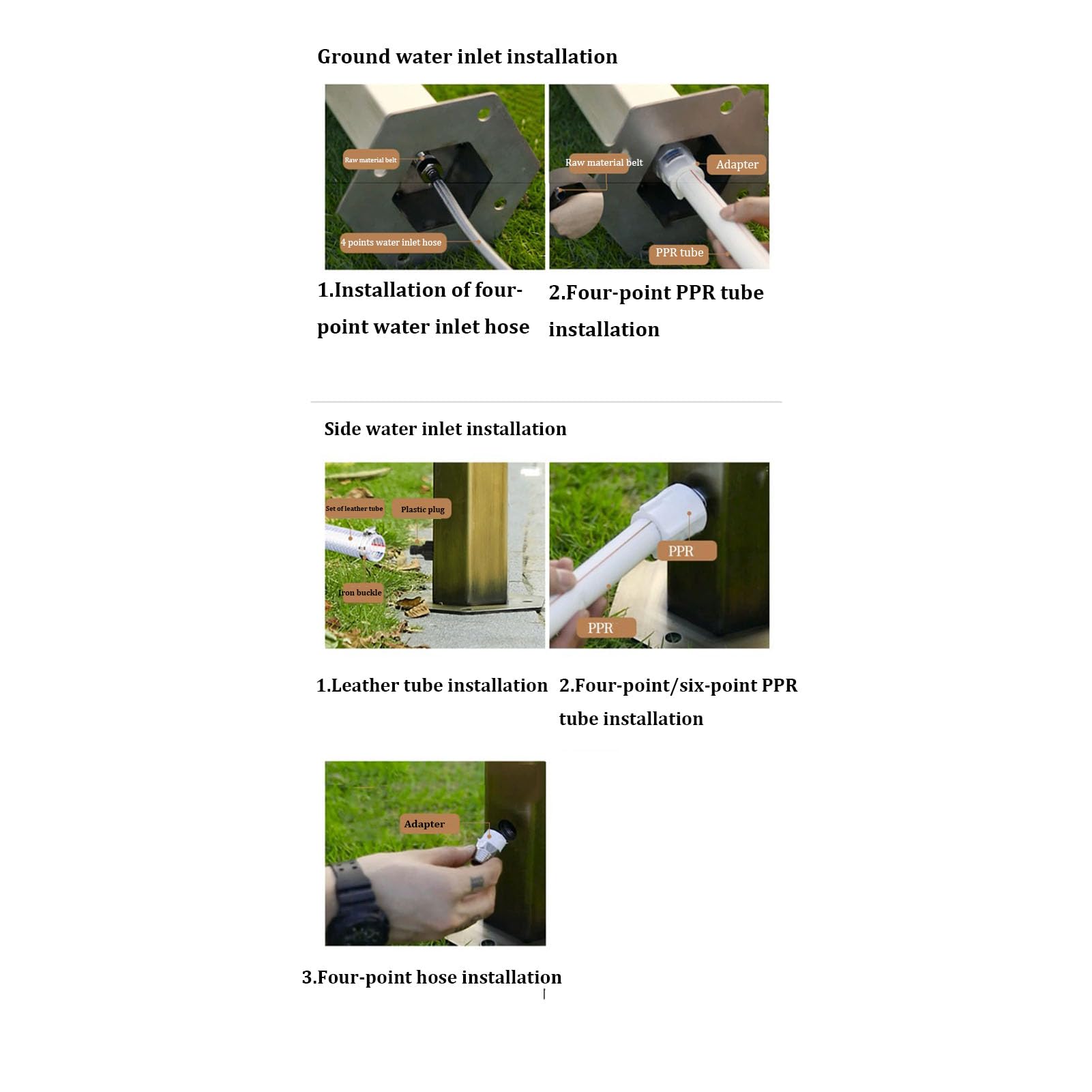 Colonna d'acqua verticale in acciaio inox con rubinetto, supporto per tubo da giardino autoportante per fontana decorativa per esterni, perfetto per terrazze e giardini