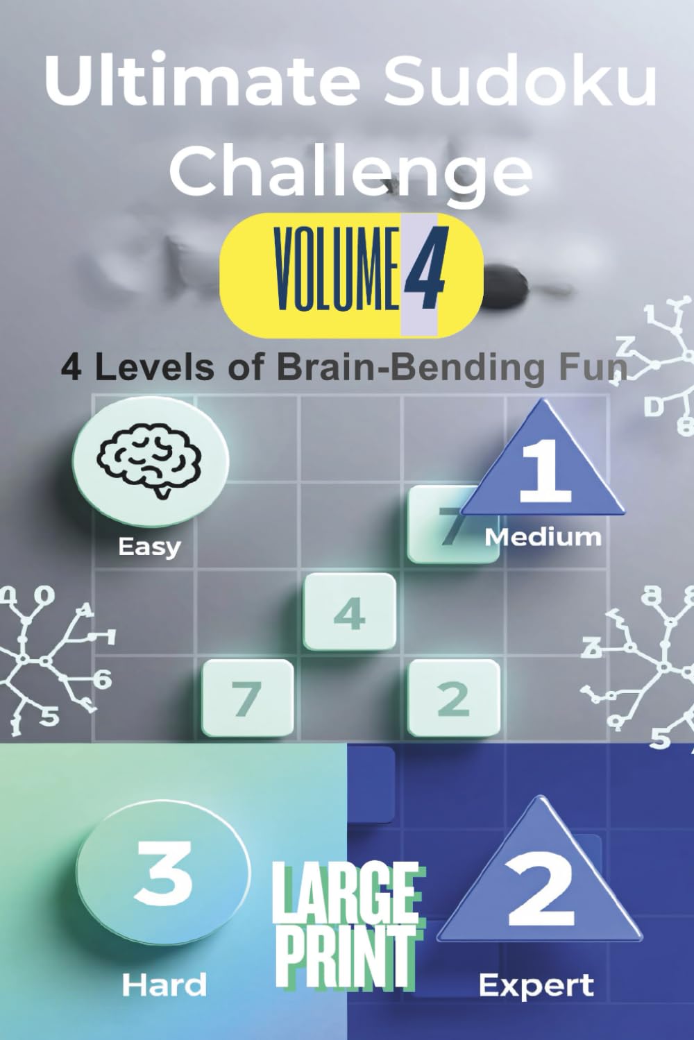 Ultimate Sudoku Challenge Volume 4: Two Puzzles Per Page, Easy, Medium, Hard, and Expert with Solutions