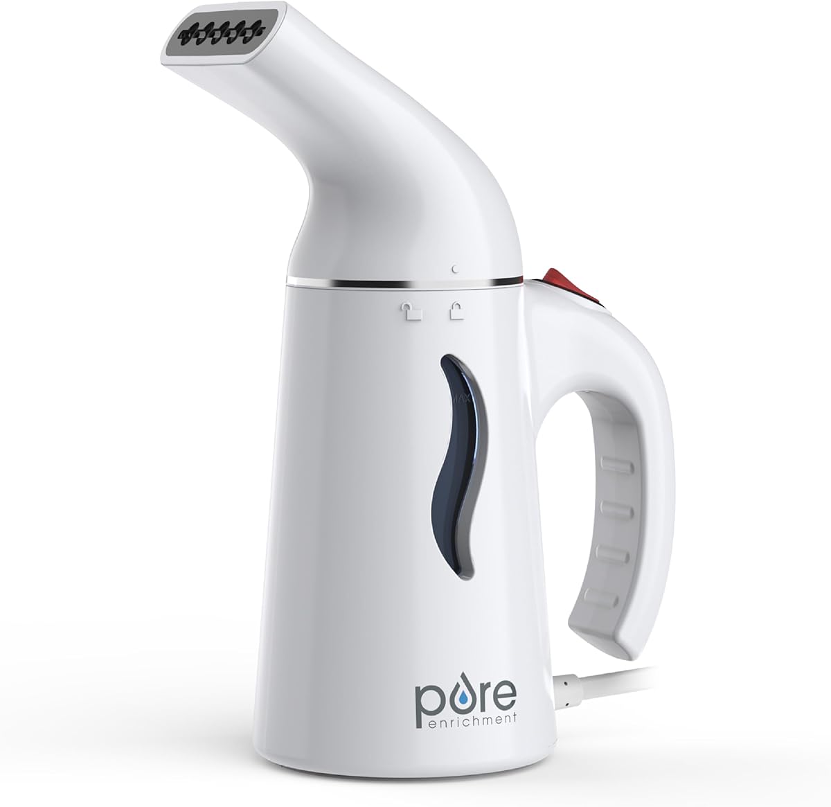 Pure Enrichment PureSteam Portable Fabric Steamer - Handheld Travel Garment Steamer Removes Wrinkles & is Safe on All Fabrics - Fast-Heating, Lightweight, Auto Safety Shut-Off, & Long Cord (White)