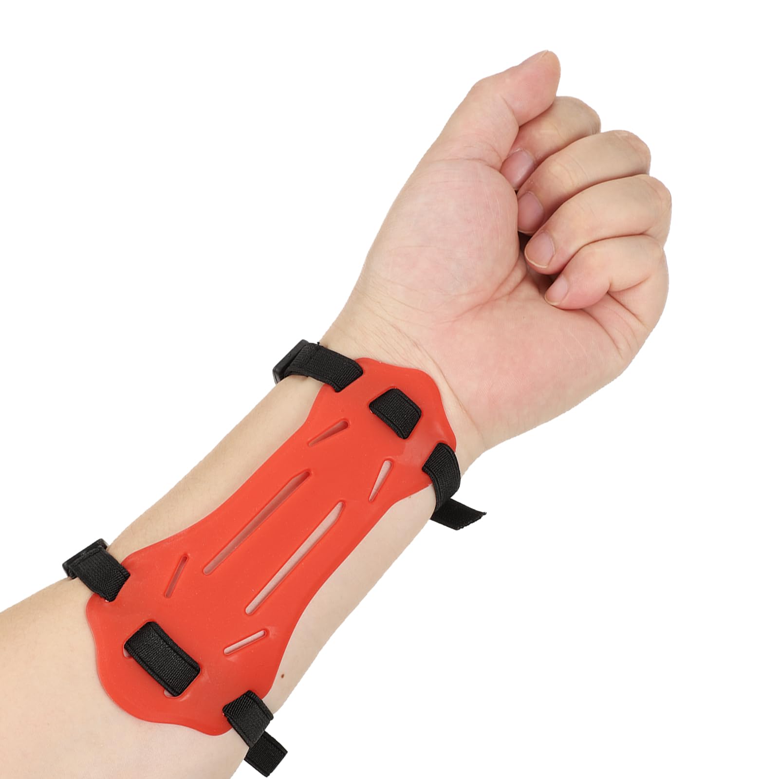 YELARXI Archery Arm Guard, Adjustable Bow Armguard for Women and Men Rubber Archery Soft and Comfortable Red-Fitting for (Hunting/Shooting Practice/Contest)