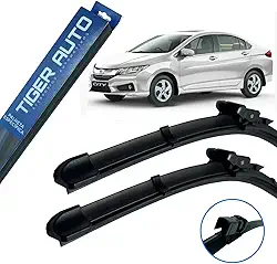 Palhetas Limpador de Para-brisa em Silicone Tiger Auto para Honda New Fit e City 2009 a 2014 Encaixe Específico Alta Durabilidade (Par)