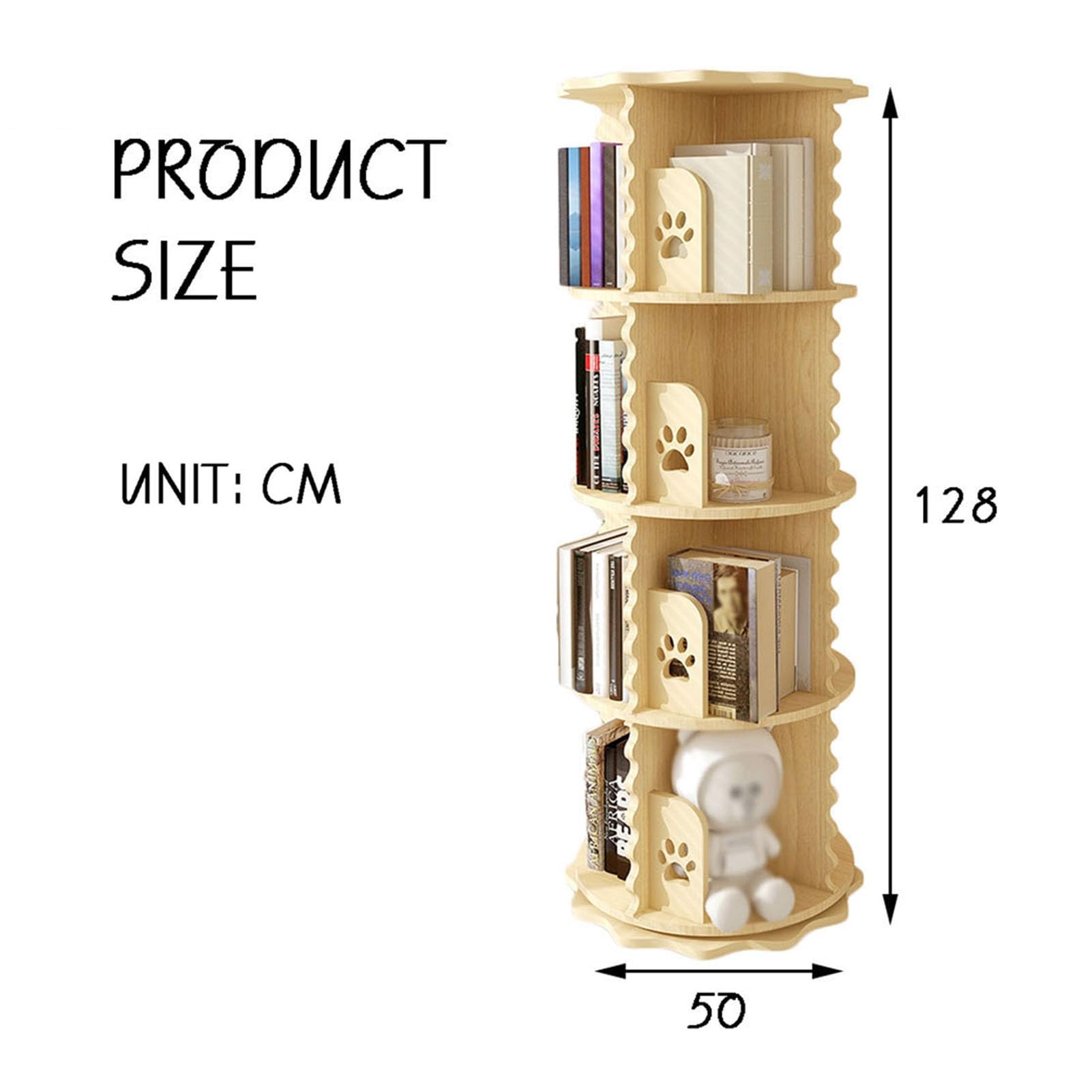 回転本棚 360度回転 木製 高さ135.5cm Amazon.co.jp: 360°回転本棚タワー、床置き回転本棚収納ラック、6段