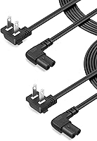 Vista 12 de CableCreation Cable de alimentación angular no polarizado de 2 ranuras en ángulo de 10 pies 18 AWG para Samsung TV, LG TCL de repuesto