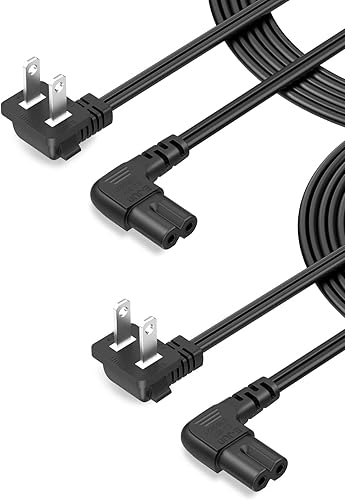Miniatura 12 de CableCreation Cable de alimentación angular no polarizado de 2 ranuras en ángulo de 10 pies 18 AWG para Samsung TV, LG TCL de repuesto