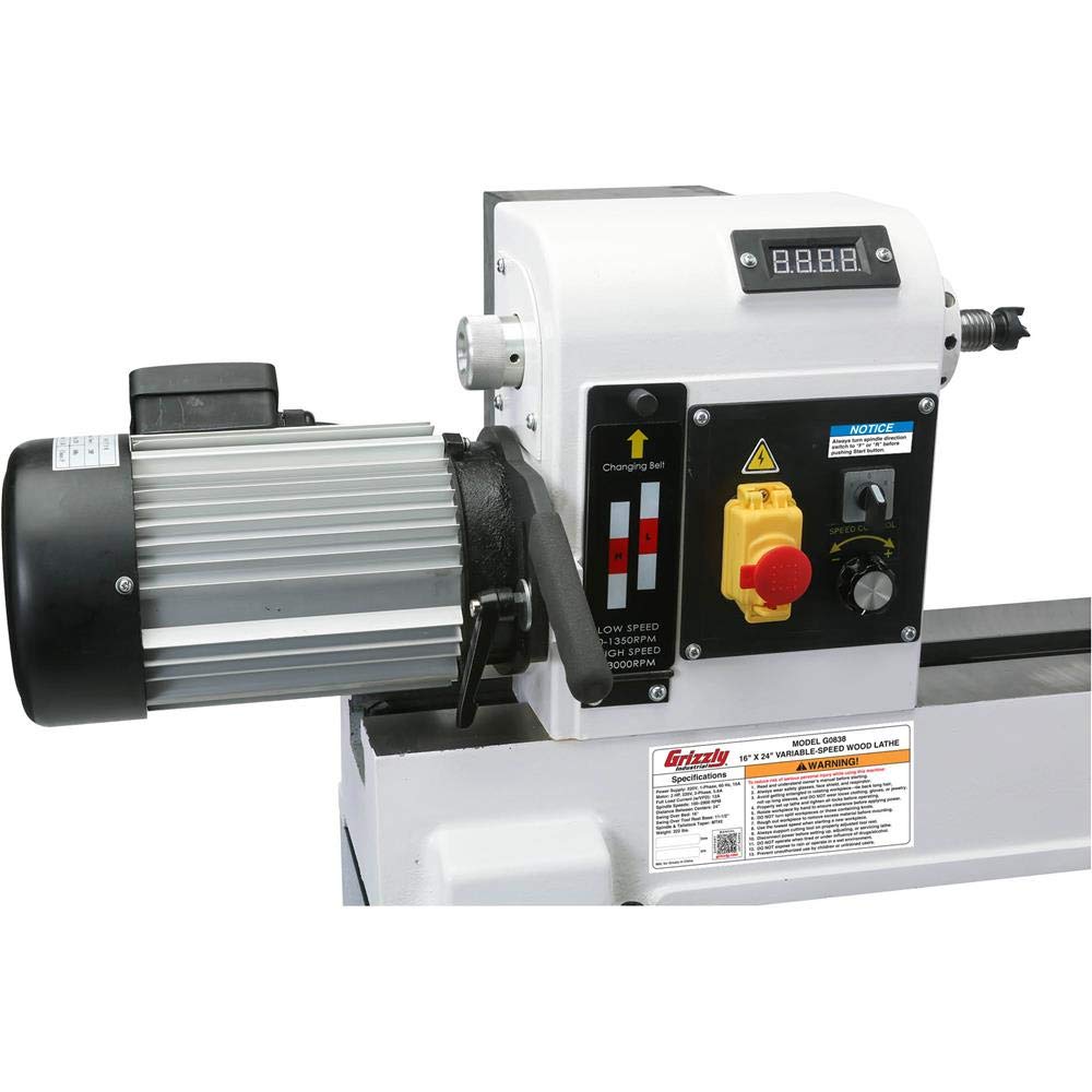 Grizzly Industrial G0838-16" x 24" Variable-Speed Wood Lathe