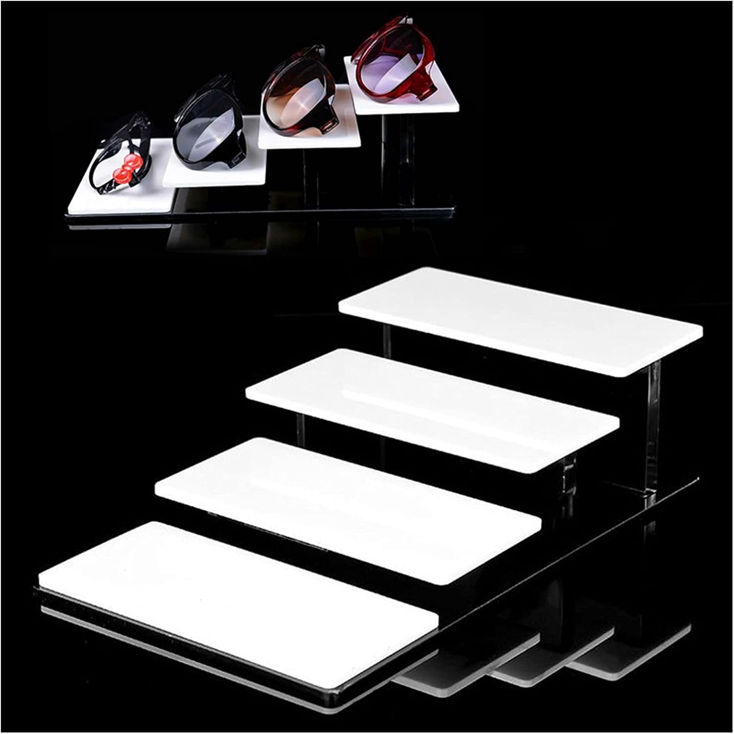 Multilayer Acrylic Sunglasses Display Rack Shelf Eyeglasses Showing Stand Jewelry Desktop Glasses Stand Display Rack Organizer Sunglasses Display Stand (Color : 2 Layers) (4layers)