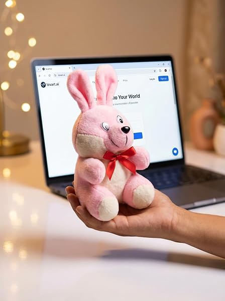 Cute Pink Bunny Soft Toy for Kids | Super Soft Plush Rabbit with Ribbon Bow | Huggable Stuffed Animal for Babies & Toddlers for Birthday & Baby Shower