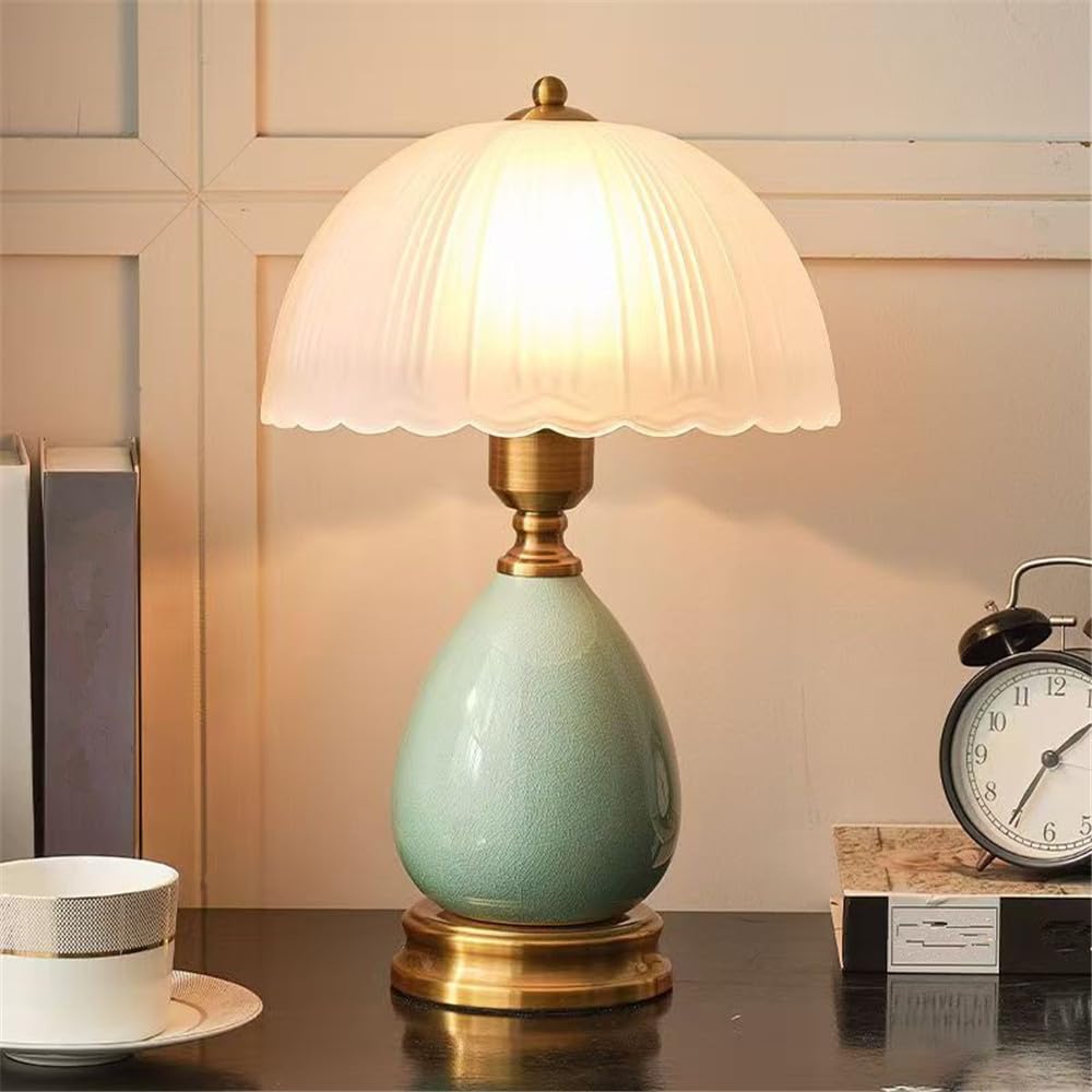 Lampe de table contemporaine en céramique LED, style créatif américain, idéale pour le salon, la chambre à coucher, la chambre d'enfant, le bureau, la villa, l'hôtel ou comme lampe de chevet (Style 2