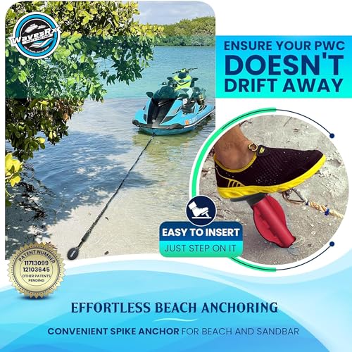 image for WAVESRX Patented Aluminum Spike Beach Anchor | Ultra-Light Sand Anchor