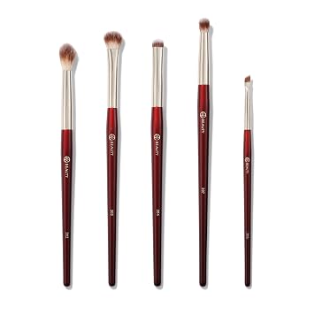 Bk Beauty - مجموعة الفرشاة للعيون المشحونة أو الصغيرة (5pc) - مجموعة فرشاة ظلال العيون للمزج والتلطخ وتحديد ظلال العيون والكحل | فرش مكياج العيون المميزة للتطبيق الدقيق