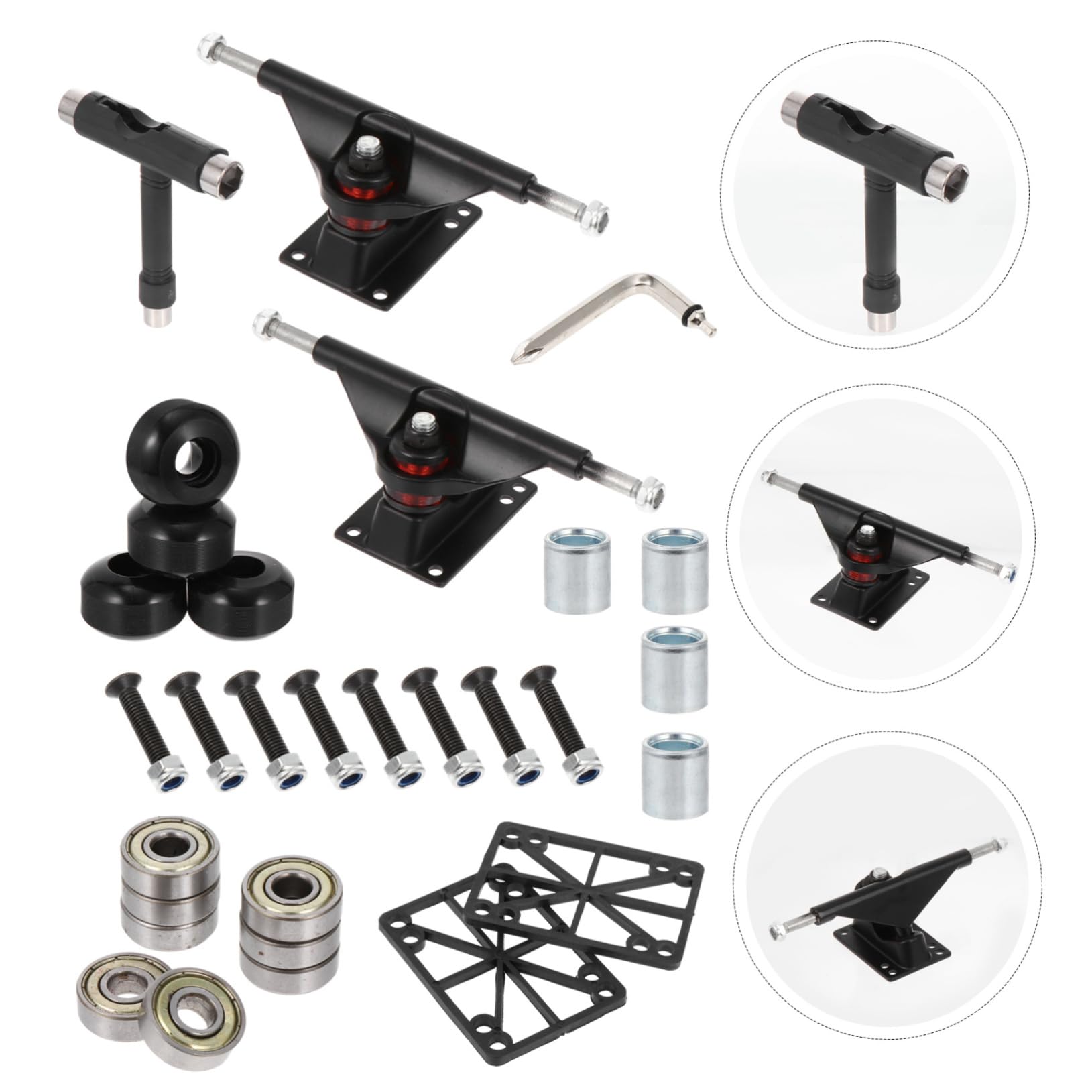 UPKOCH Kit de Pont de Skateboard Double Tilt, Ensemble Complet Noir