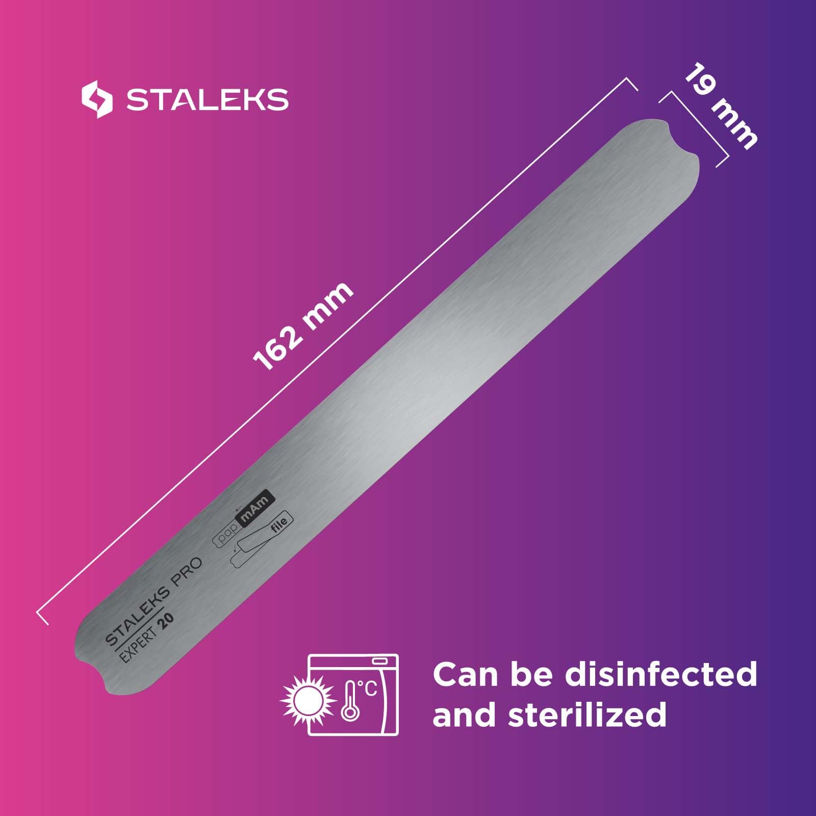 Staleks Pro düz metal taban, tırnak törpüsü uzmanı 20 için, paslanmaz çelik, yeniden kullanılabilir tırnak törpüsü tabanı, manikür ve pedikür aleti, tek kullanımlık dosyalarla uyumlu