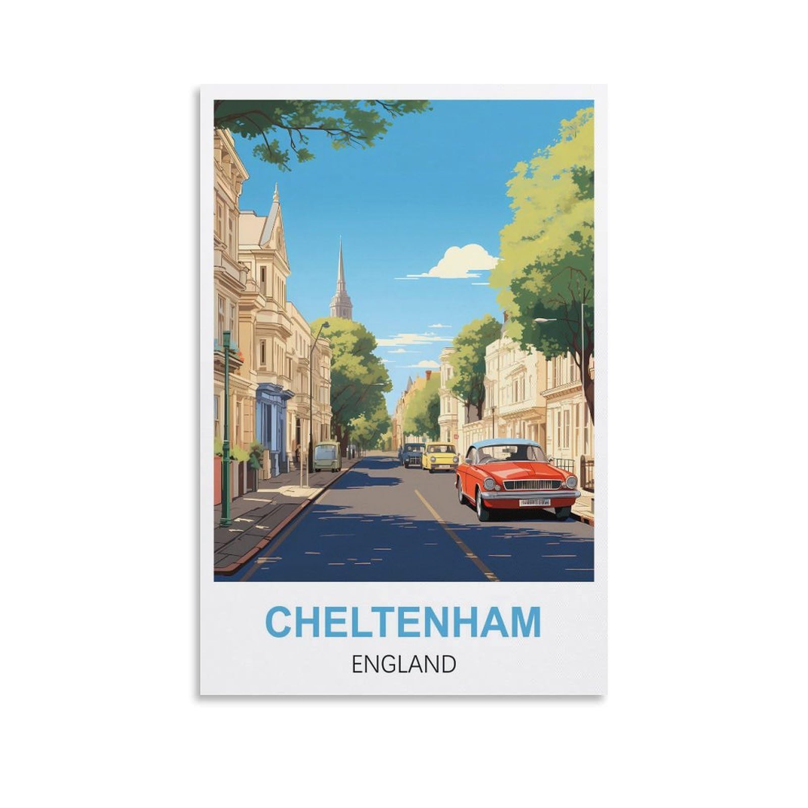 Whcheeh Unframe-Style England Cheltenham Vintage Travel Posters 08X12inch(20X30cm) Canvas Art Print Wall Art Decor Picture