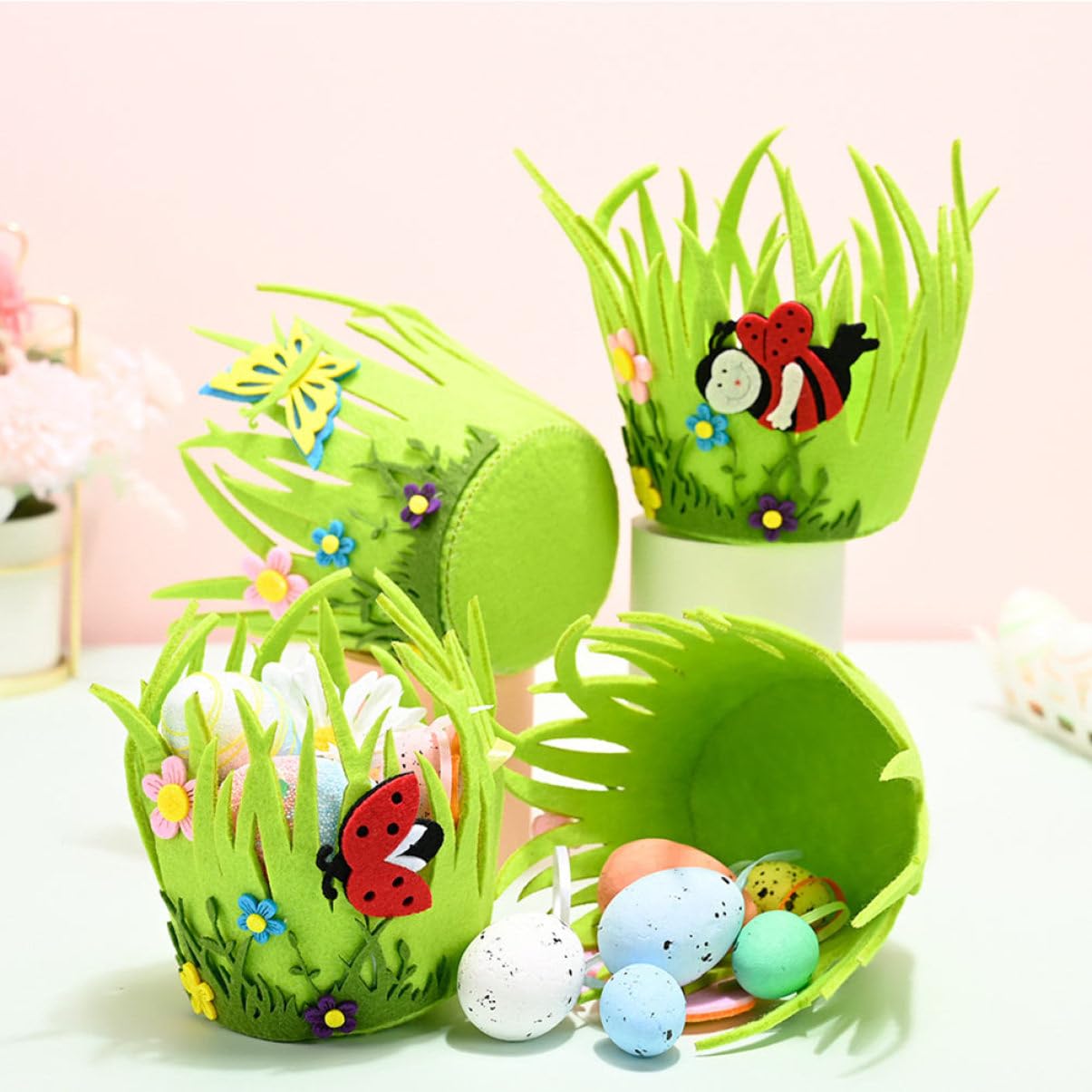 MAGICLULU 3 Set Di Cestini Portaoggetti Per Ciotole Di Caramelle Pasquali Cestini Decorativi Con Design Di Per Decorazioni Pasquali 4 Pezzi * 3