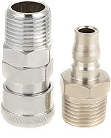 Vista 8 de Juego de acopladores de conexión BSP de 1/2 pulgada, conector de compresor de aire, empuje industrial para conectar accesorios de aire, enchufe de 4