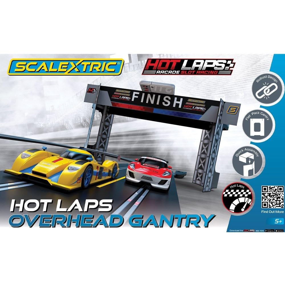 Scalextric C8337 Hot Laps Gantry for Scalextric Cars, Track Accessory Toy | Compatible With All Scalextric Track Types, Scalextric Lap Counter Via App, Adults & Children Age 5+, Slot Track Accessories