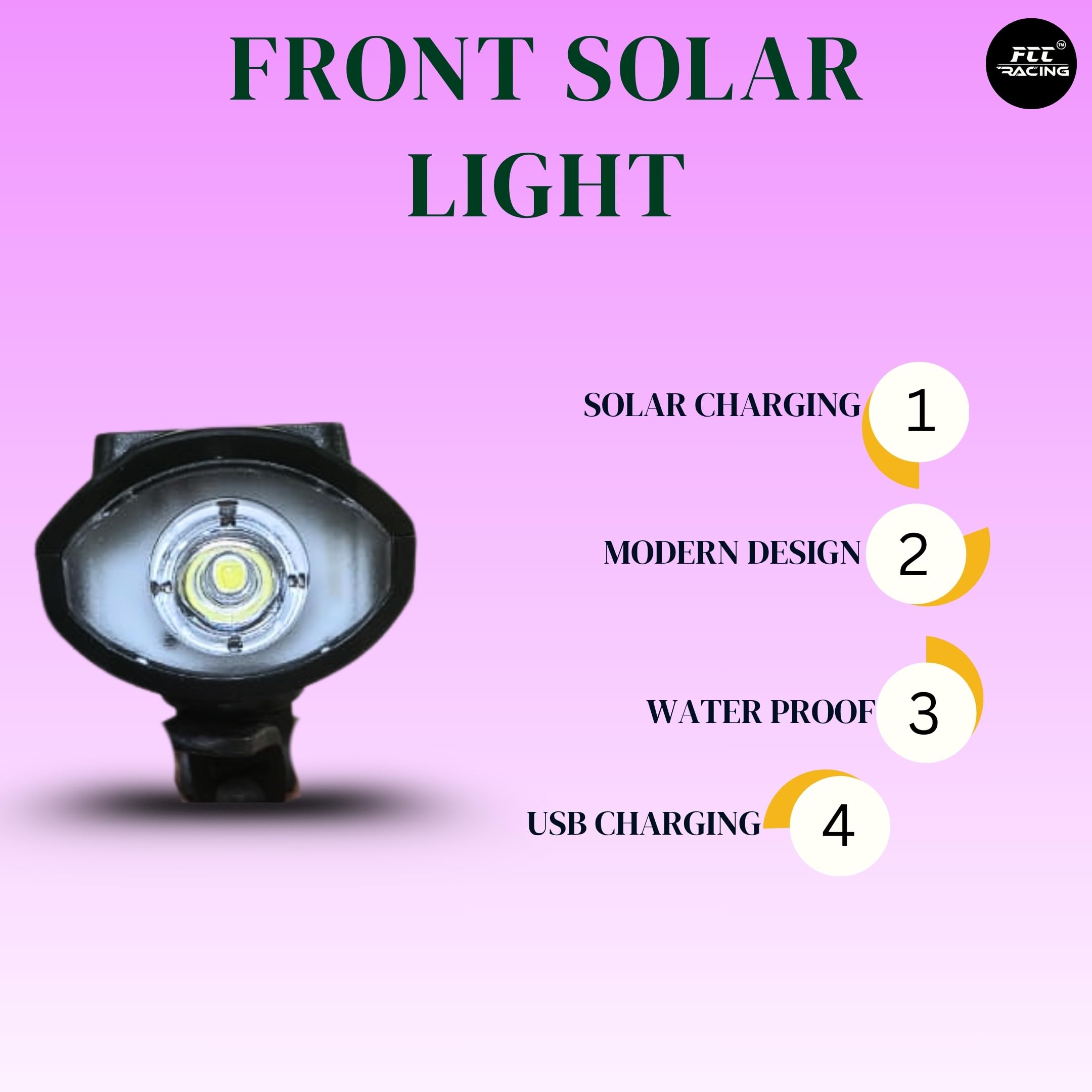 Bicycle Rear Rack/Carrier - Aluminium Alloy and Front Solar Light Combo for Bicycle 2