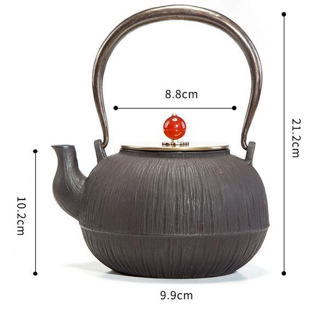 Tetera de Hierro Fundido Tetsubin Tetera Patrón de árbol 1.2L Gran Capacidad Tetera de Hierro Hecha a Mano con infusor/colador