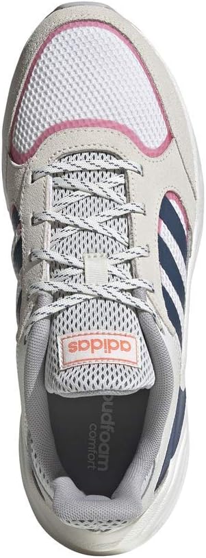 adidas Women's 90s Valasion Sneaker, 6 AU 9.5 Cloud White/Tech Ink/Real Pink