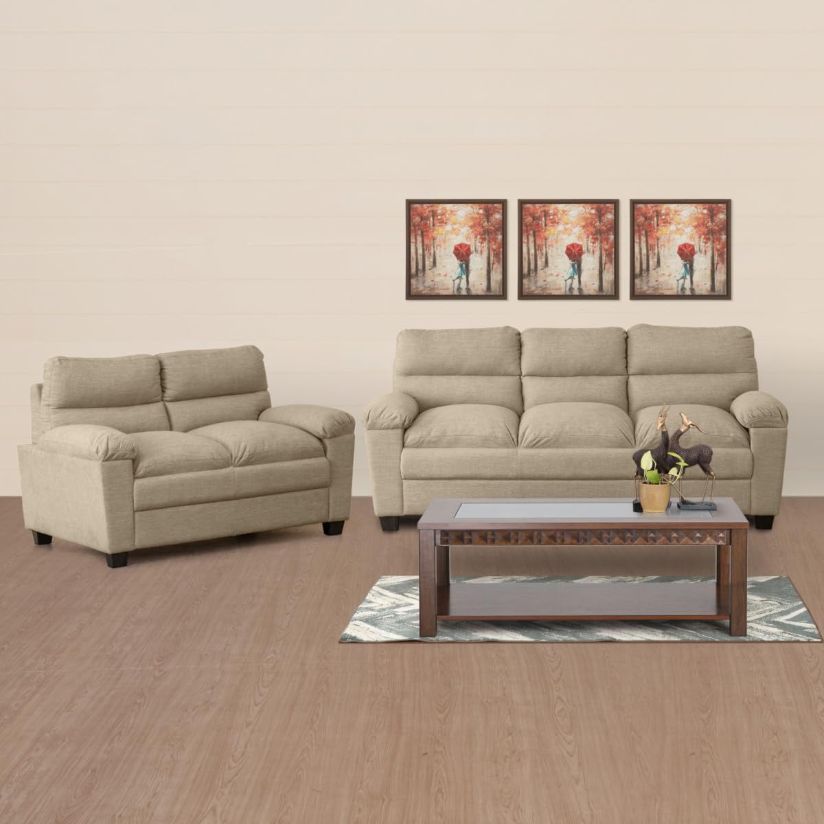 Home Centre Helios Scott Nxt Beige Fabric 3+2 Seater Sofa Set-image-18