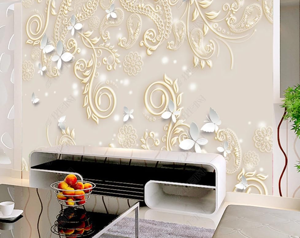 Papier peint intissé pour cacher les défauts du mur salon relief 350x256cm