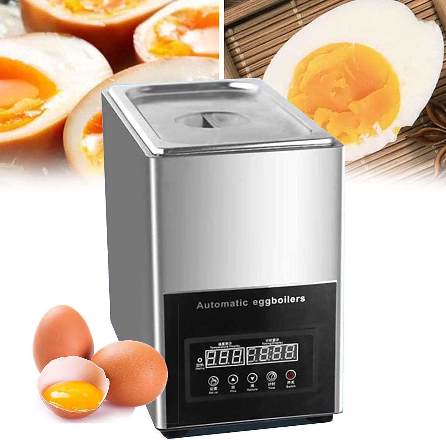 Hot Spring Egg Cooker, 800W Commercial 9L Large Capacity Egg Cooker, Electric Egg Cooker, 50 Eggs Large Capacity Intelligent Half-Boiled Egg Soft-Boiled Egg Machine,