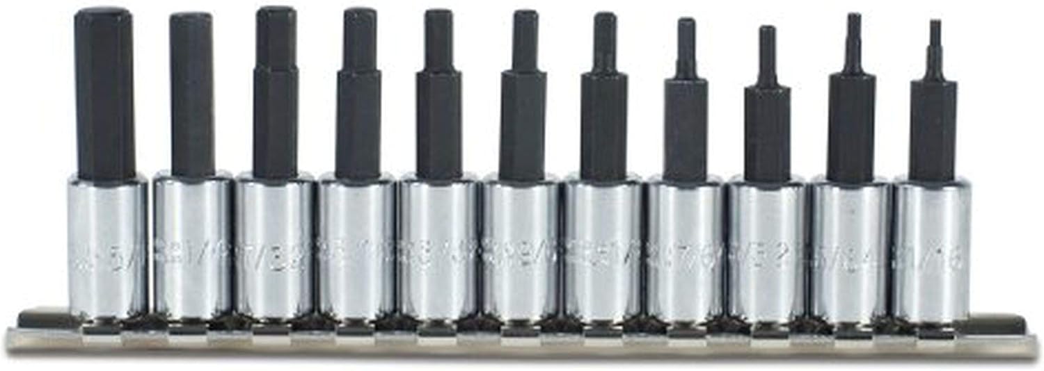 Socket Bit Set, 1/4 in. Dr, 11 Piece, Hex