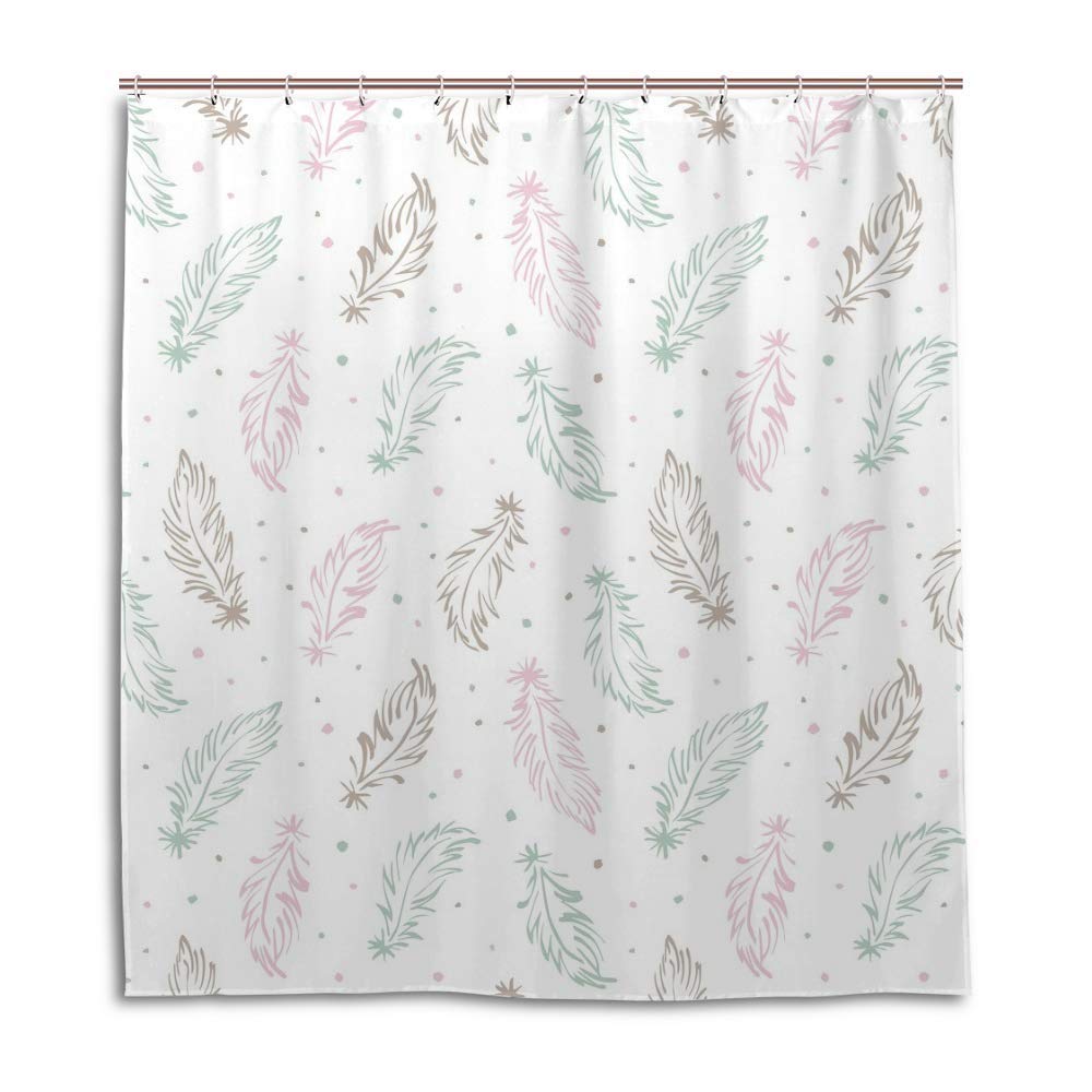 Rideau de douche en polyester lavable style bohème moderne avec 12 crochets 180x180