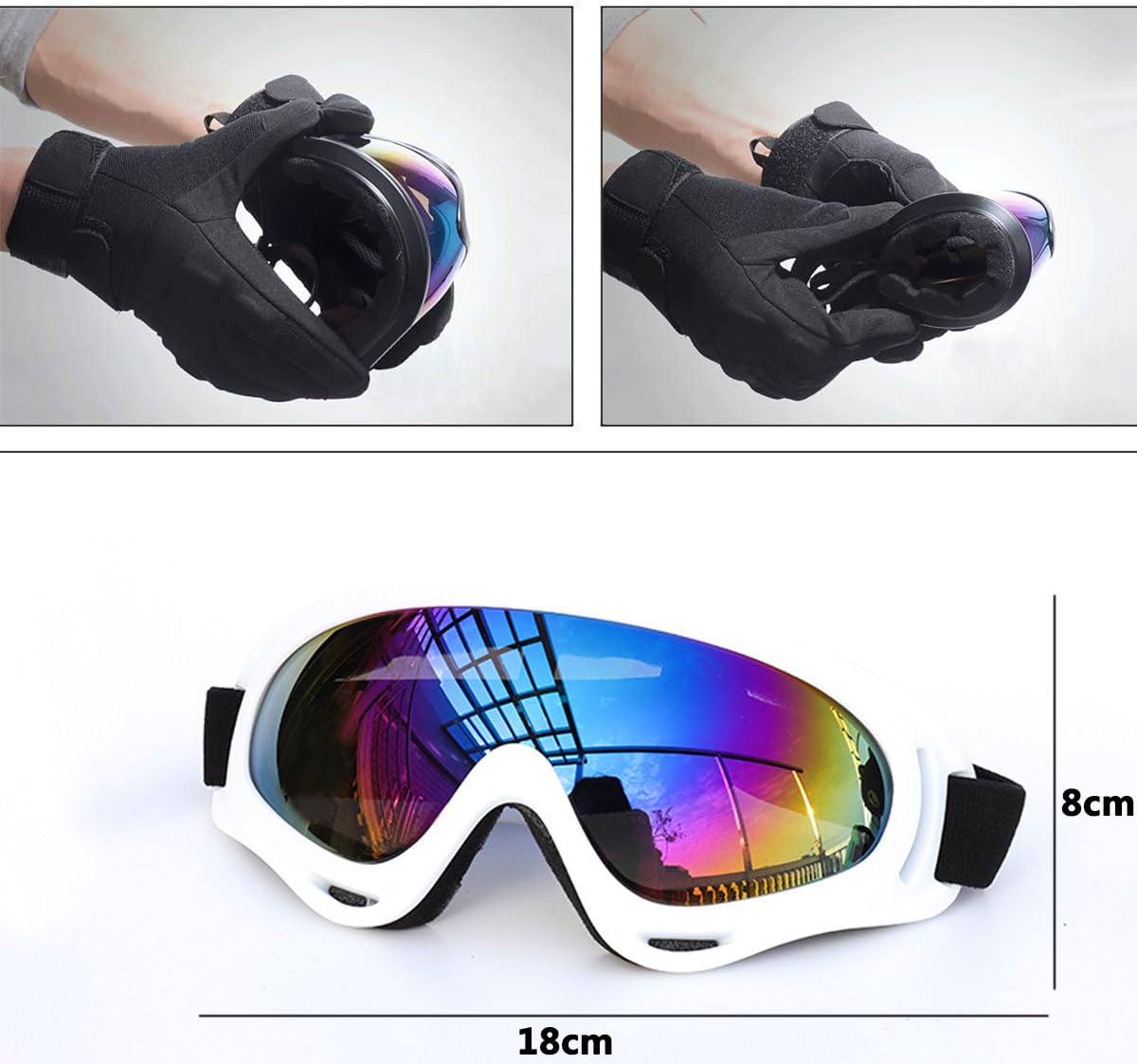 Lunettes de ski, de snowboard, de ski, anti-buée, de protection UV, pour activités de plein air, ski, cyclisme, snowboard, randonnée, protection des yeux, unisexe
