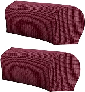 LINGXIYA Soft Stretch Plush Armrest Covers, Stretch Armrest Covers for Chairs/Sofas, Couch Arm Covers, Furniture Protector Armchair Slipcovers for Recliner, Set of 2