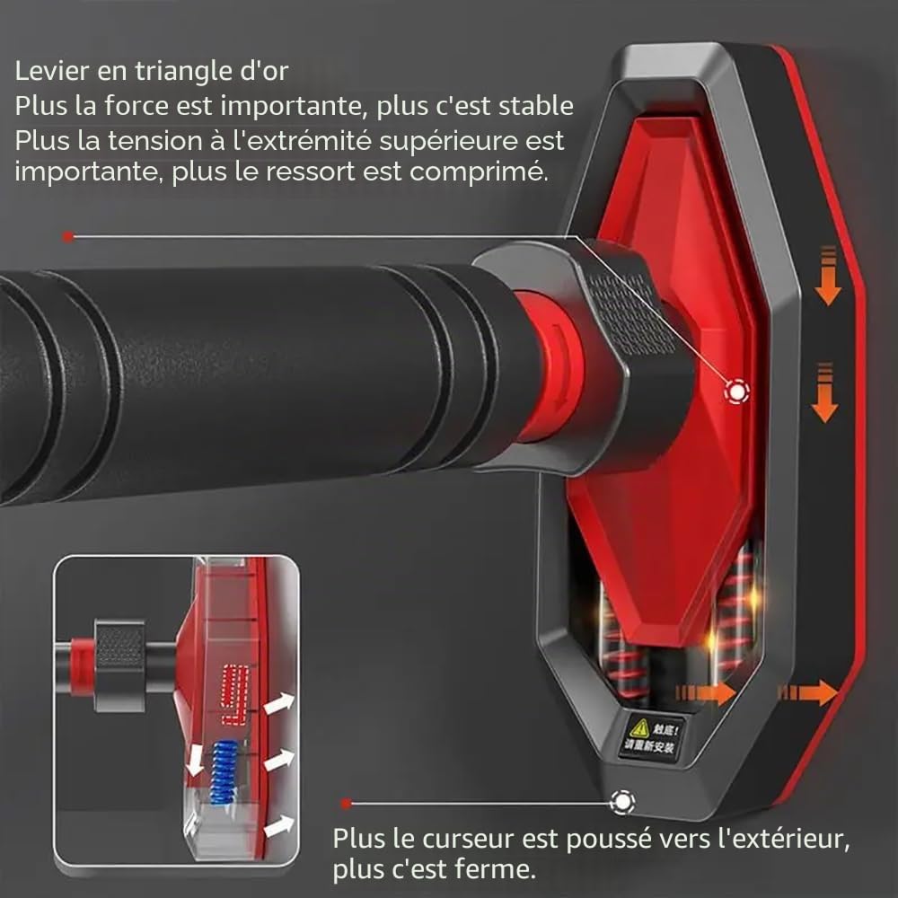 Barre De Tractions,Barre De Traction sans Fixation,Barre Traction Porte,Barre de traction réglable de 70 à 100cm jusqu'à 200 kg avec dispositif de mise à niveau et corde de guidage pour musculation