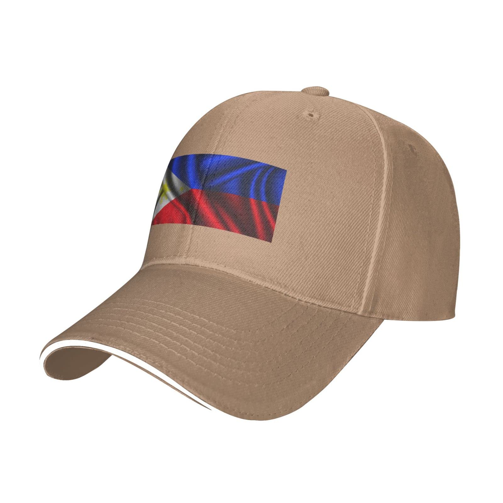 LOUJIN Baseball Cap Flag of The Philippines Peaked Cap Casual Breathable Sports Cap Sun Hat Unisex for Men Women Natural